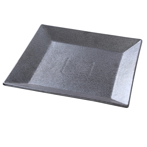 Yanco DB-512 12" W Black Porcelain Square Diamond Black Plate