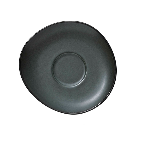 Yanco CH-002 6.25" W 0.75" H Dark Green Porcelain Round Champs Saucer