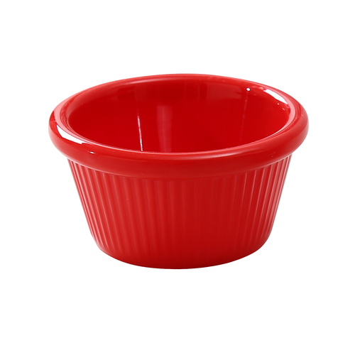 Yanco NC-509RD 2 Oz. Red Round Fluted Melamine Nu-Classic Ramekin