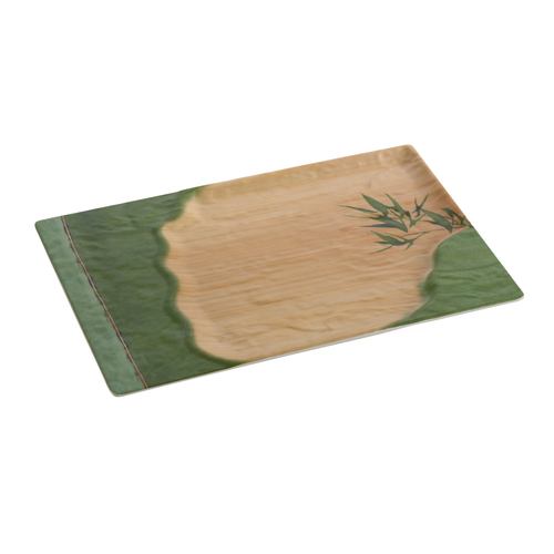 Yanco BA-214 14" W Melamine Rectangular Bamboo Style Plate