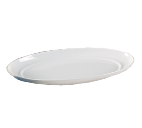 Yanco CAT-5016 16" L x 7.5" W White Melamine Oval Deep Catering Platter