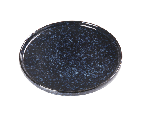 Yanco BL-210 10.25" Dia. Porcelain Round Rolled Edge Blue Star Plate