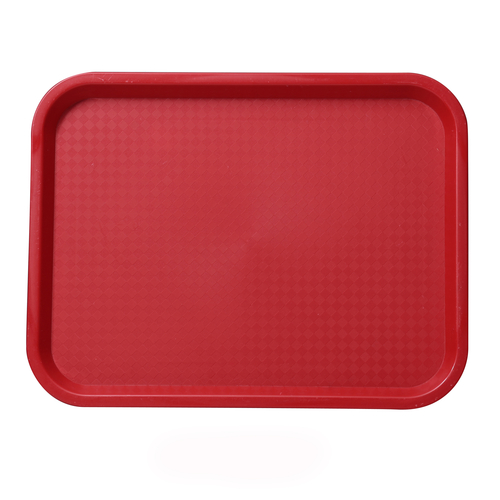 Yanco FT-14RD 14" W x " H x 10" D Red Melamine Rectangular Fast Food Tray