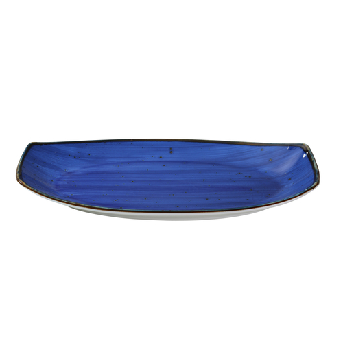 Yanco LY-215BU 15" W Blue Porcelain Rectangular Lyon Plate