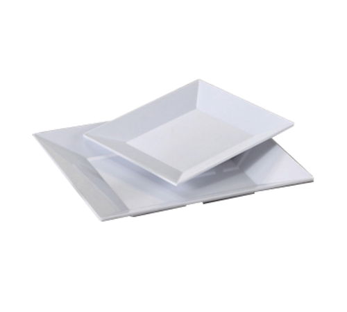 Yanco RM-114 14" L x 14" W White Melamine Square Rome Plate