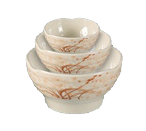 Yanco OR-3704 8 Oz. 4.25" Dia. Melamine Round Orchis Rice Bowl