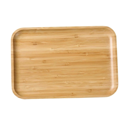 Yanco BB-108 8.25" W x 0.75" H x 5.5" D Naturals Wood Rectangular Tray