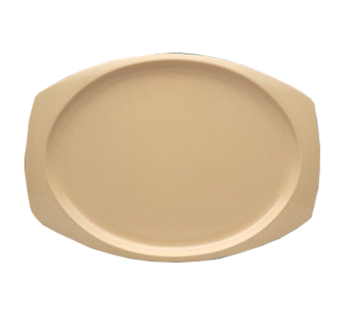 Yanco NS-212T 12.5" L x 9" W Tan Melamine Oblong Nessico Platter