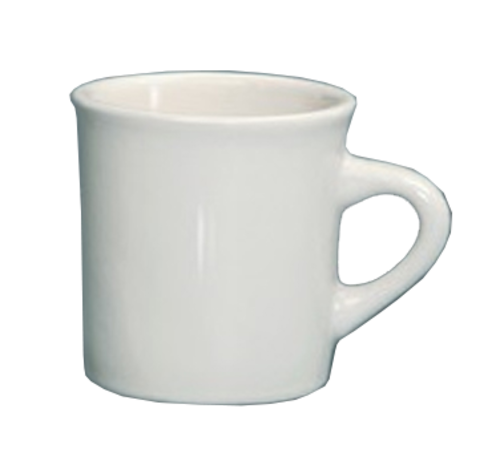 Yanco RE-38 8 Oz. White Round Ceramic Rolled Edge Recovery Mug