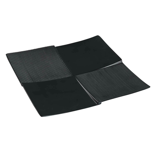 Yanco BP-5109 9" W Melamine Square Asian Style Black Pearl Display Plate