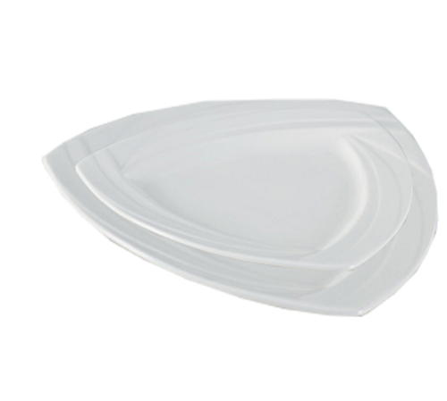Yanco MM-12-TR 12" W Bone White Porcelain Triangular Miami Plate