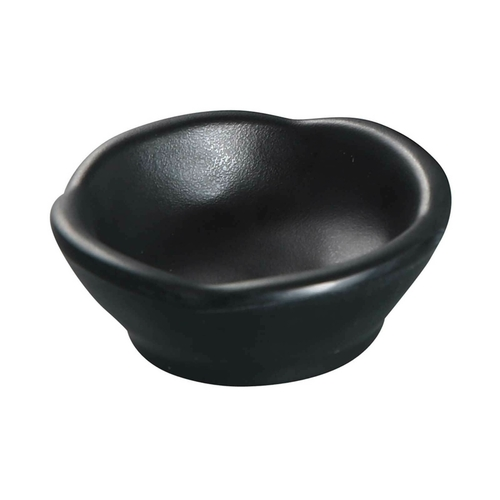 Yanco BP-0003 2.5 Oz. Melamine Round Asian Style Black Pearl Sauce Dish