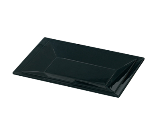 Yanco RM-216BK 16" L x 9.5" W Black Melamine Rectangular Rome Plate