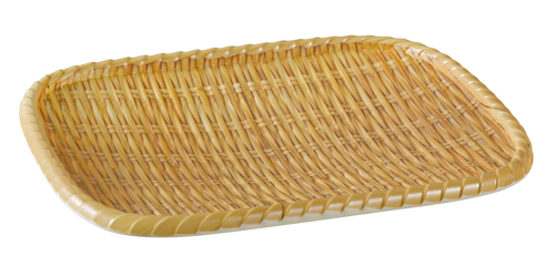 Yanco WD-408 8.5" W x " H x 6.5" D Brown Melamine Rectangular Serving Tray