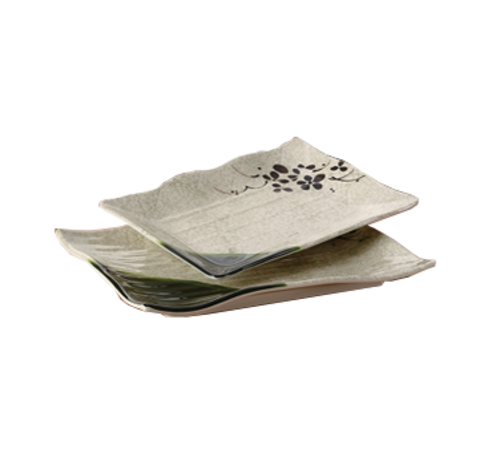 Yanco HO-2414 13" W Melamine Rectangular Rippled Edge Honda Plate