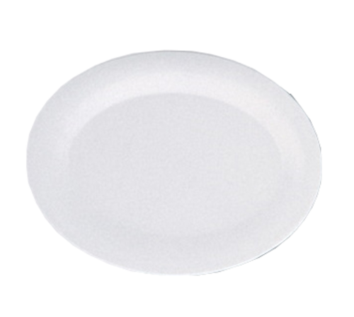 Yanco MS-213WT 13.5" L x 10.5" W White Melamine Oval Milestone Platter