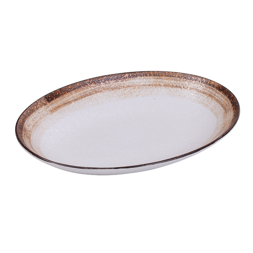 Yanco RO-2914 36 Oz. White or Brown Porcelain Oval Rockeye-2 Plate