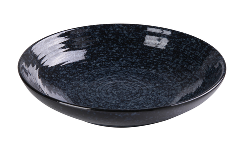 Yanco BL-609 28 Oz. Blue Porcelain Round Salad or Soup Bowl