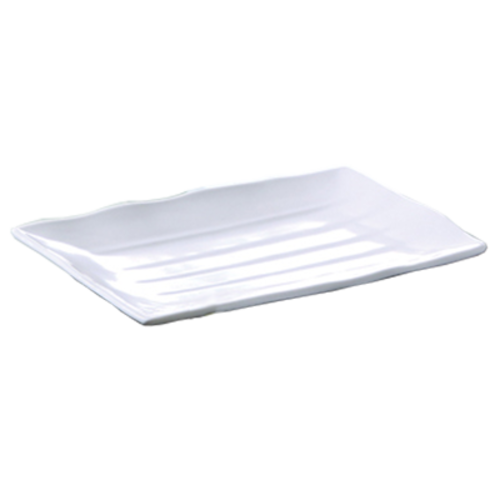 Yanco OK-2412 11" W White Melamine Rectangular Osaka Plate