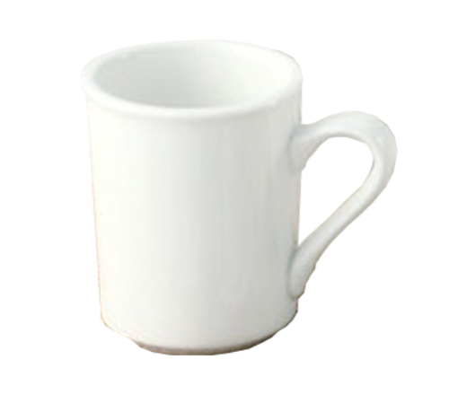 Yanco PS-8-S 8 Oz. White Round Porcelain Piscataway Sierra Mug