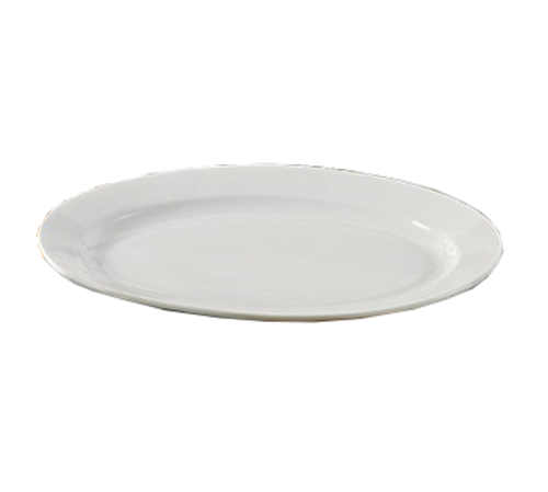 Yanco PA-214 14" L x 10" W Super White Porcelain Oval Paris Platter