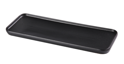 Yanco NB-513 13.38" W Black Porcelain Rectangular Noble Black Plate