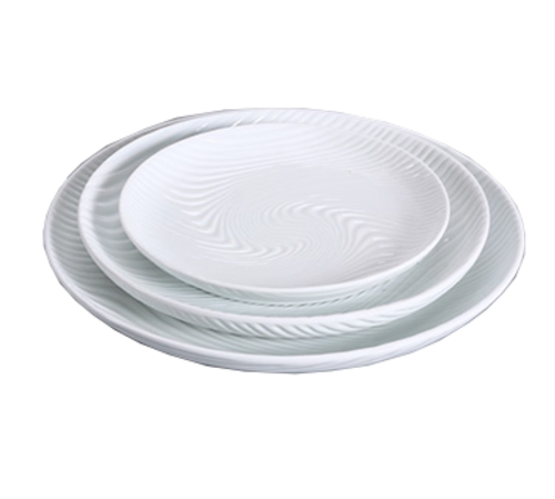 Yanco FU-1208 8" W Bone White Porcelain Round Fuji Plate