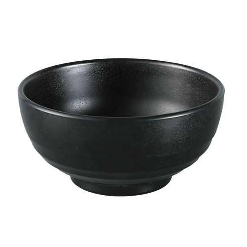 Yanco BP-3006 26 Oz. 6" W Melamine Round Asian Style Black Pearl Woodong Noodle Bowl