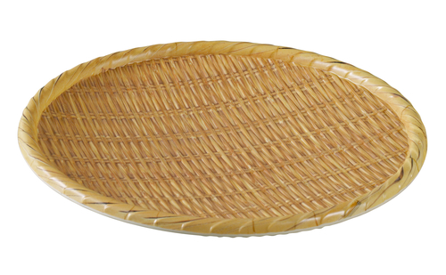 Yanco WD-507 7" W x " H x " D Brown Melamine Round Serving Tray