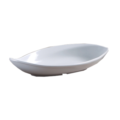 Yanco VE-510 10" L x 5" W White Melamine Leaf Deep Venice Plate