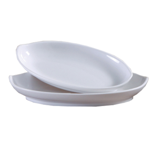 Yanco VE-410 9.5" L x 5.5" W White Melamine Oval Deep Venice Plate