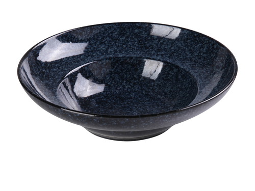 Yanco BL-711 20 Oz. Blue Porcelain Round Mediterranean Pasta Bowl