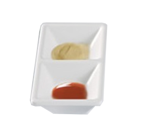 Yanco RM-063 5.13" W White Melamine Rectangular Rome Dessert Dish