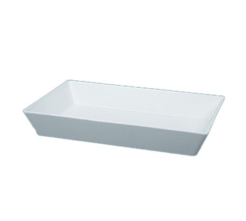 Yanco RM-614 13.75" L x 10" W White Melamine Rectangular Deep Rome Plate
