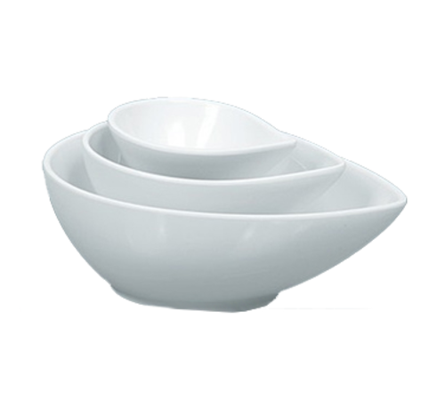 Yanco RM-708 26 Oz. 8" W White Melamine Oval Tear Drop Rome Dish