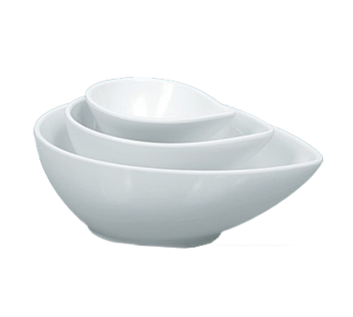 Yanco RM-708 26 Oz. 8" W White Melamine Oval Tear Drop Rome Dish