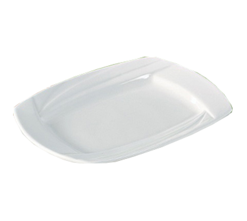Yanco MM-12-RT 12" W Bone White Porcelain Triangular Miami Plate