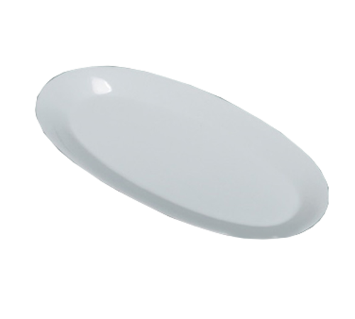 Yanco AC-96 16" L x 7.75" W Super White Porcelain Oval Coupe Rim Abco Fishia Platter