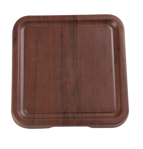 Yanco WL-310 9.5" W x 1" H x 9.5" D Square Melamine Yanco Woodland Tray