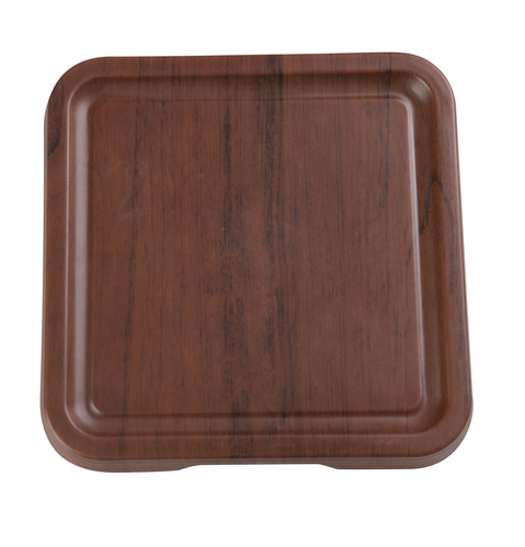 Yanco WL-310 9.5" W x 1" H x 9.5" D Square Melamine Yanco Woodland Tray