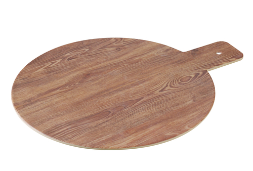 Yanco WD-112 11.75" W x " H x " D Brown Melamine Round Serving Tray