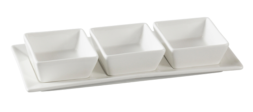 Yanco PS-724 3 Oz. Porcelain Square Piscataway Bowl Set