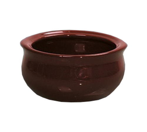 Yanco OS-12-B 12 Oz. Brown Round Porcelain Accessories Onion Soup Crock