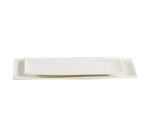 Yanco SW-215 15" W Bone White Porcelain Rectangular Sea Wave Plate