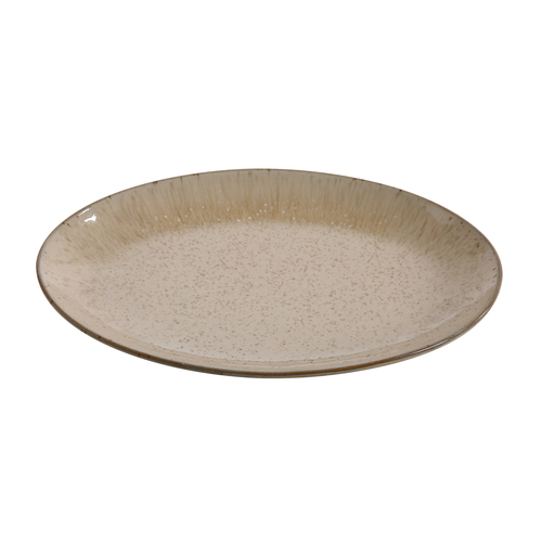 Yanco AG-214 14" L x 10" W Glazed Porcelain Oval Coupe Rim Agate Platter
