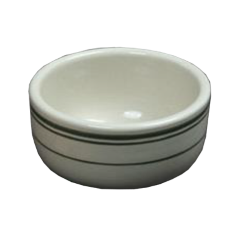 Yanco GB-95 9.5 Oz. American White Ceramic Round Green Band Jung Bowl