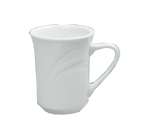 Yanco MM-17 8 Oz. White Round Porcelain Embossed Miami Mug