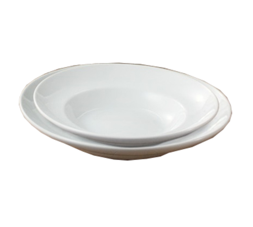 Yanco AC-312 22 Oz. Super White Porcelain Round Abco Mediterranean Pasta Bowl