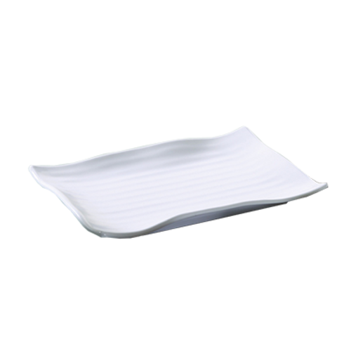 Yanco OK-2416 16" W White Melamine Rectangular Osaka Plate