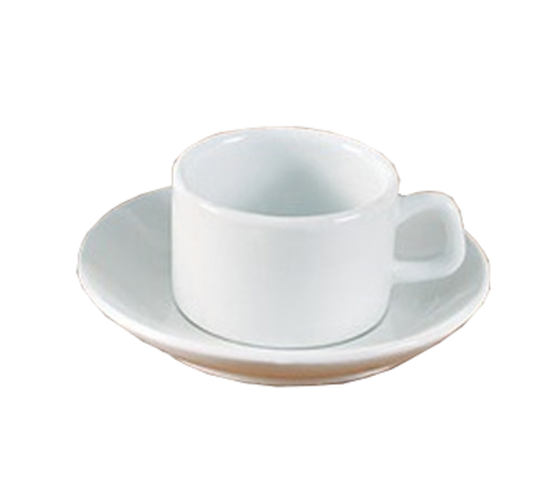 Yanco AC-4-P 4" W Super White Porcelain Round Abco Saucer